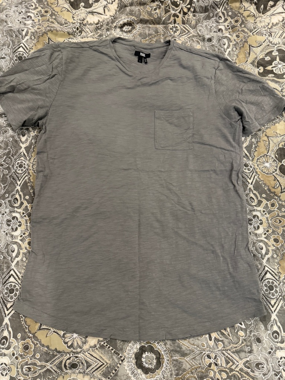 PAIGE Kenneth Pocket Tee in Grey
